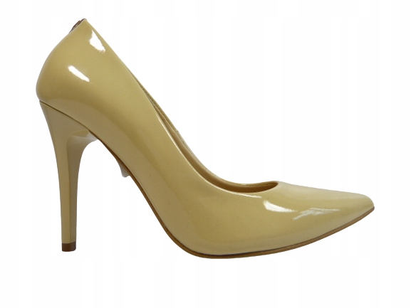 Světle béžové lakované elegantní lodičky na podpatku Sala 39,5