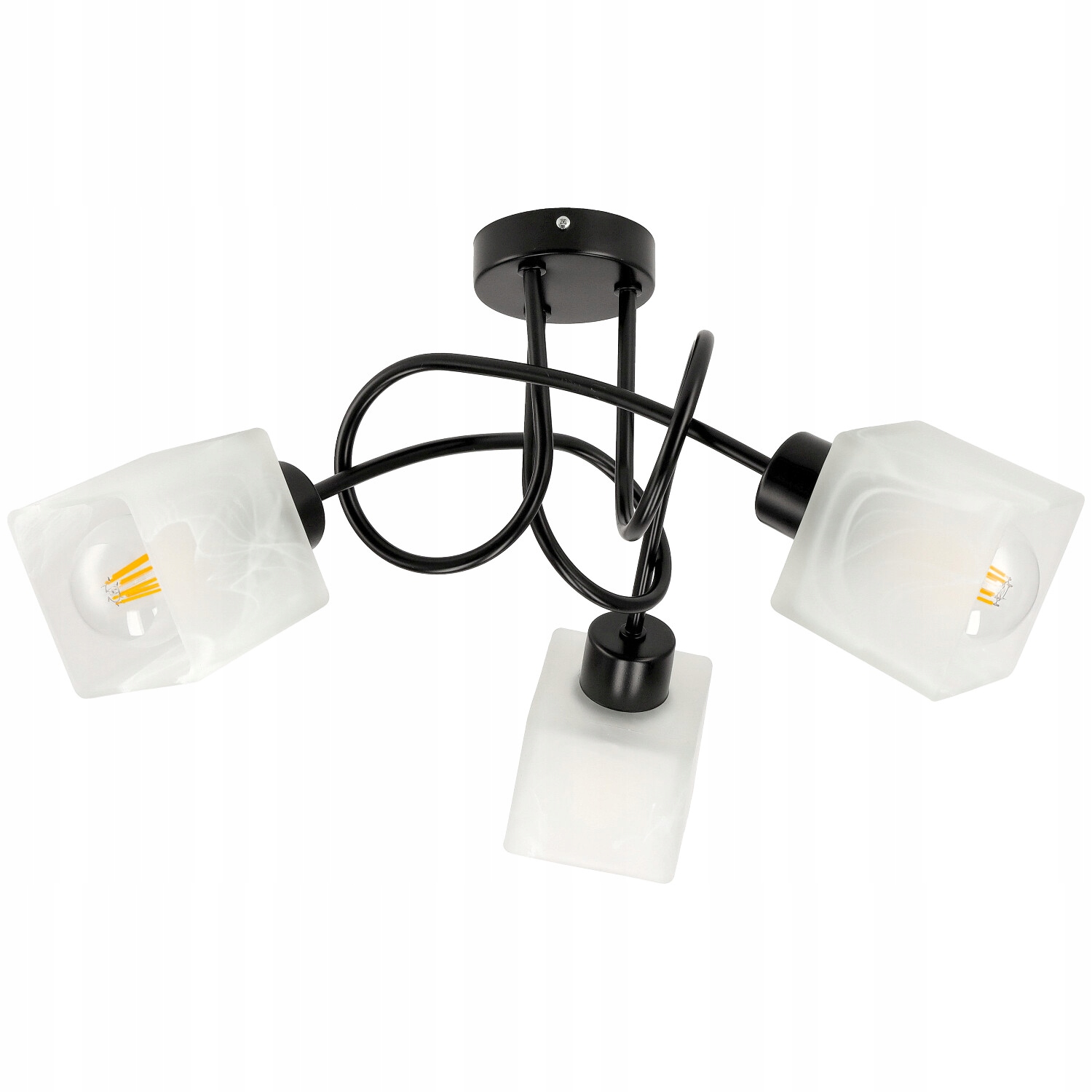 Loftová Závěsná Stropní Lampa 3xE27 Skleněná