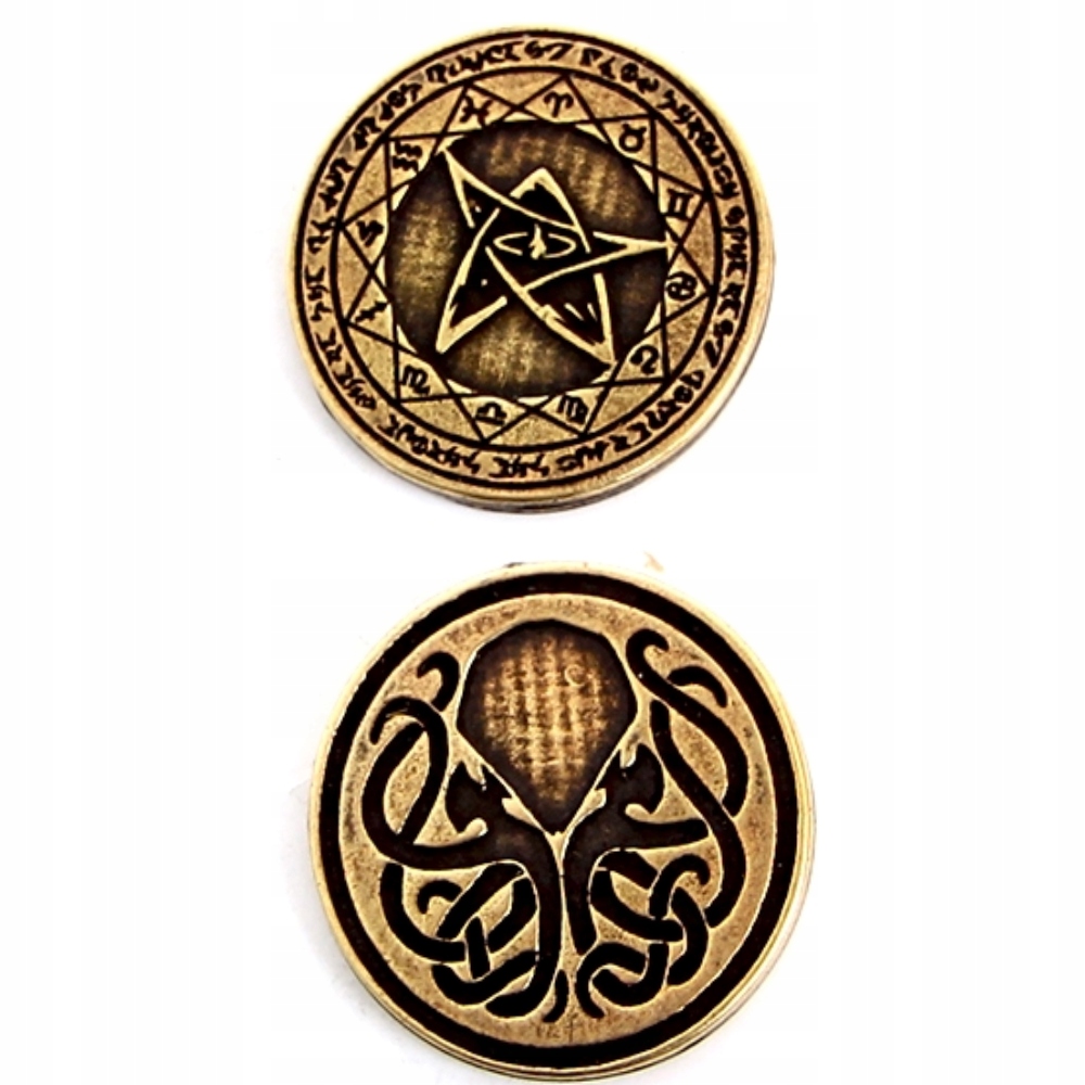 ZESTAW 12 CTHULHU METALOWYCH MONET LARP RPG Materiał metal
