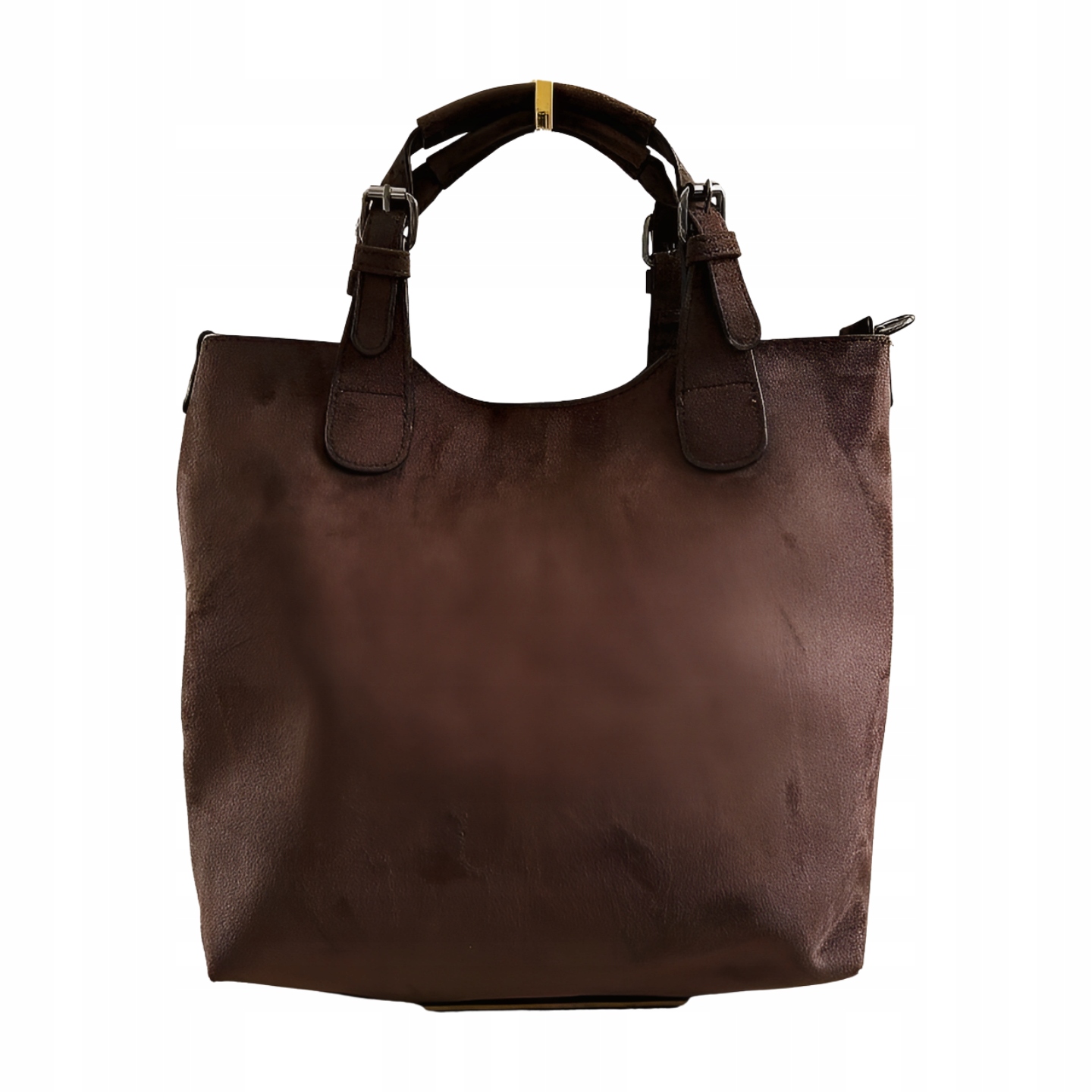 Ines Delaure shopper kabelka čokoládová ekokůže