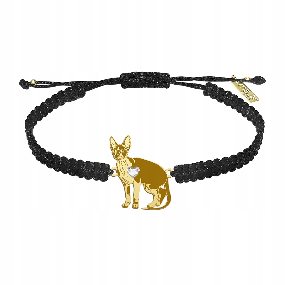 Zlatý náramek z Cornish Rex 925 Dárek Šperky Makramé Gravírování