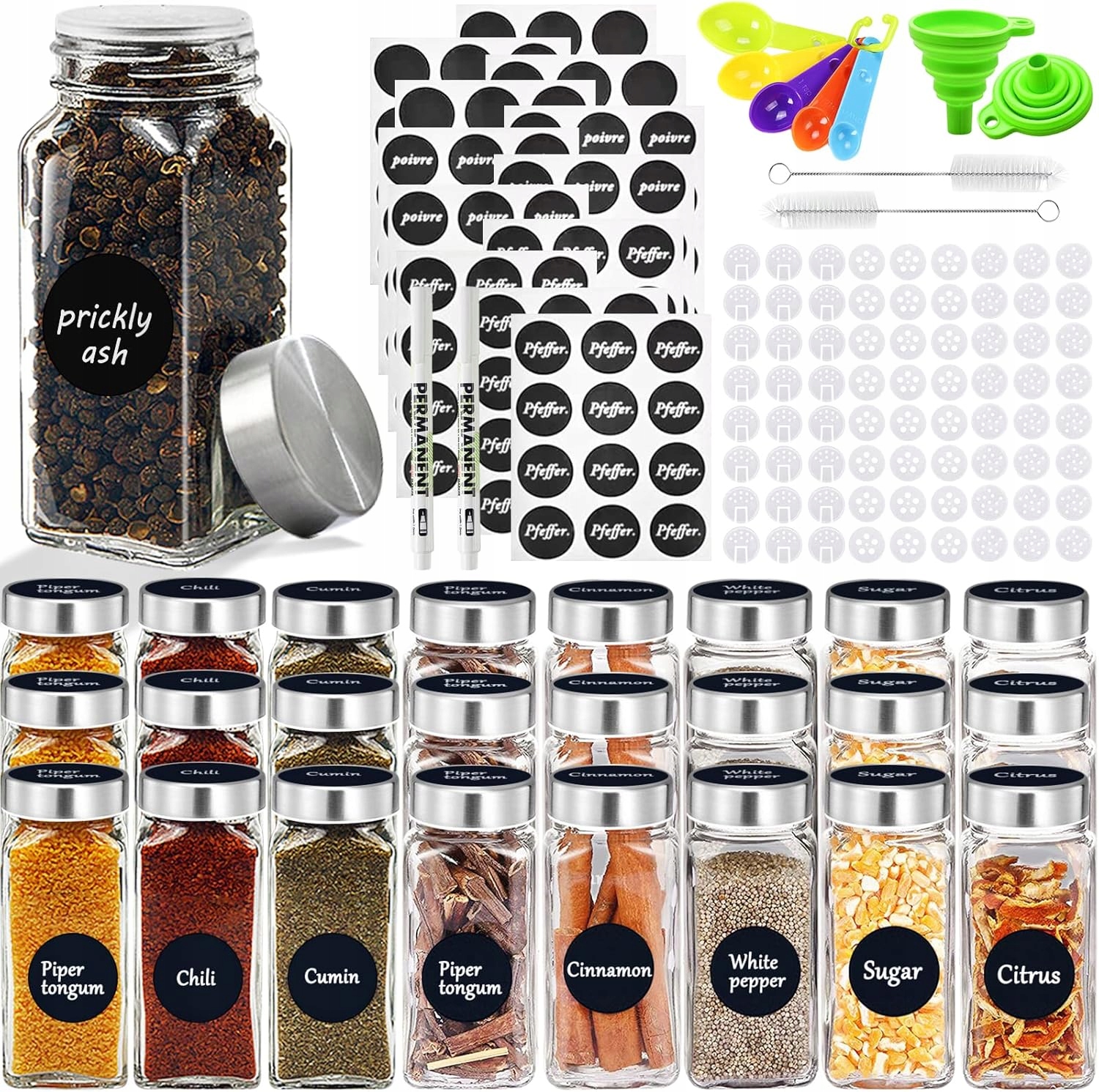 Skleněné Nádoby Na Hermetické Koření 24 Kusů S Příslušenstvím