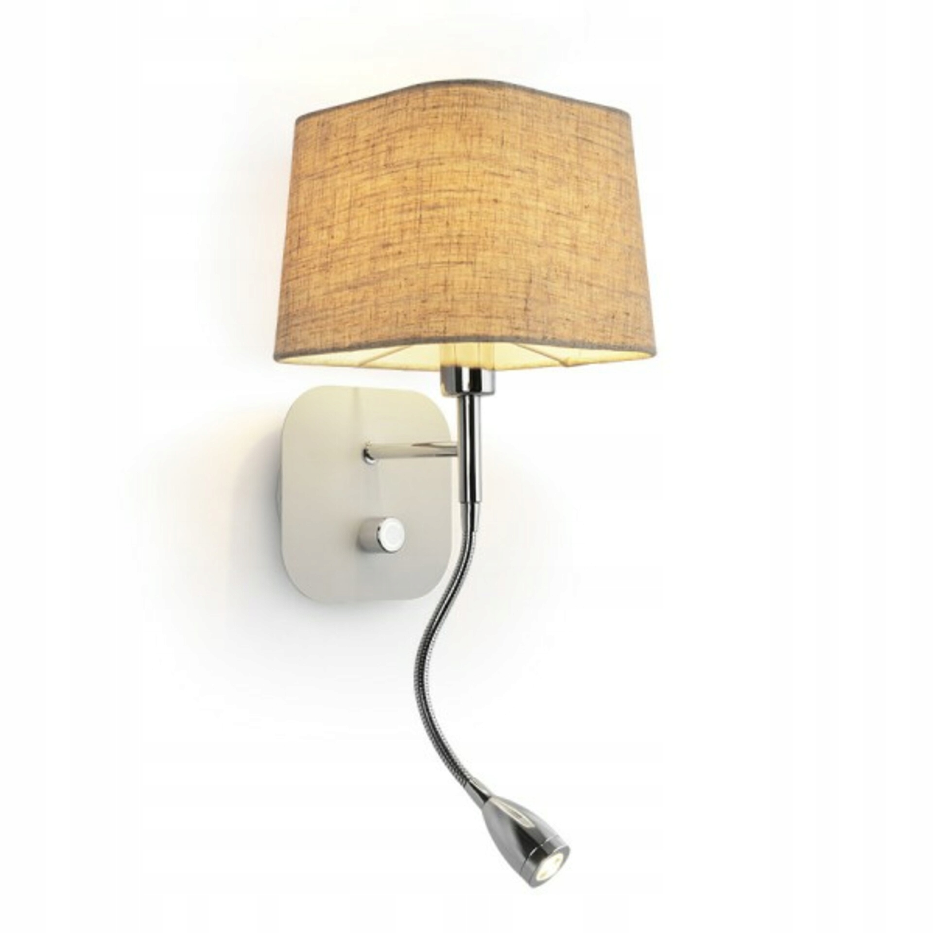 Rendl Perth nástěnná lampa Led, béžová/bílá/chrom, 230V, E14, 18W, 3000K