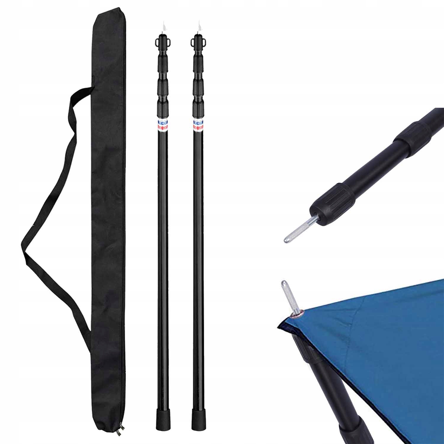 2× Stanové Tyče Nastavitelné, Stanové Tyče Z Hliníkové Slitiny 90-230 CM