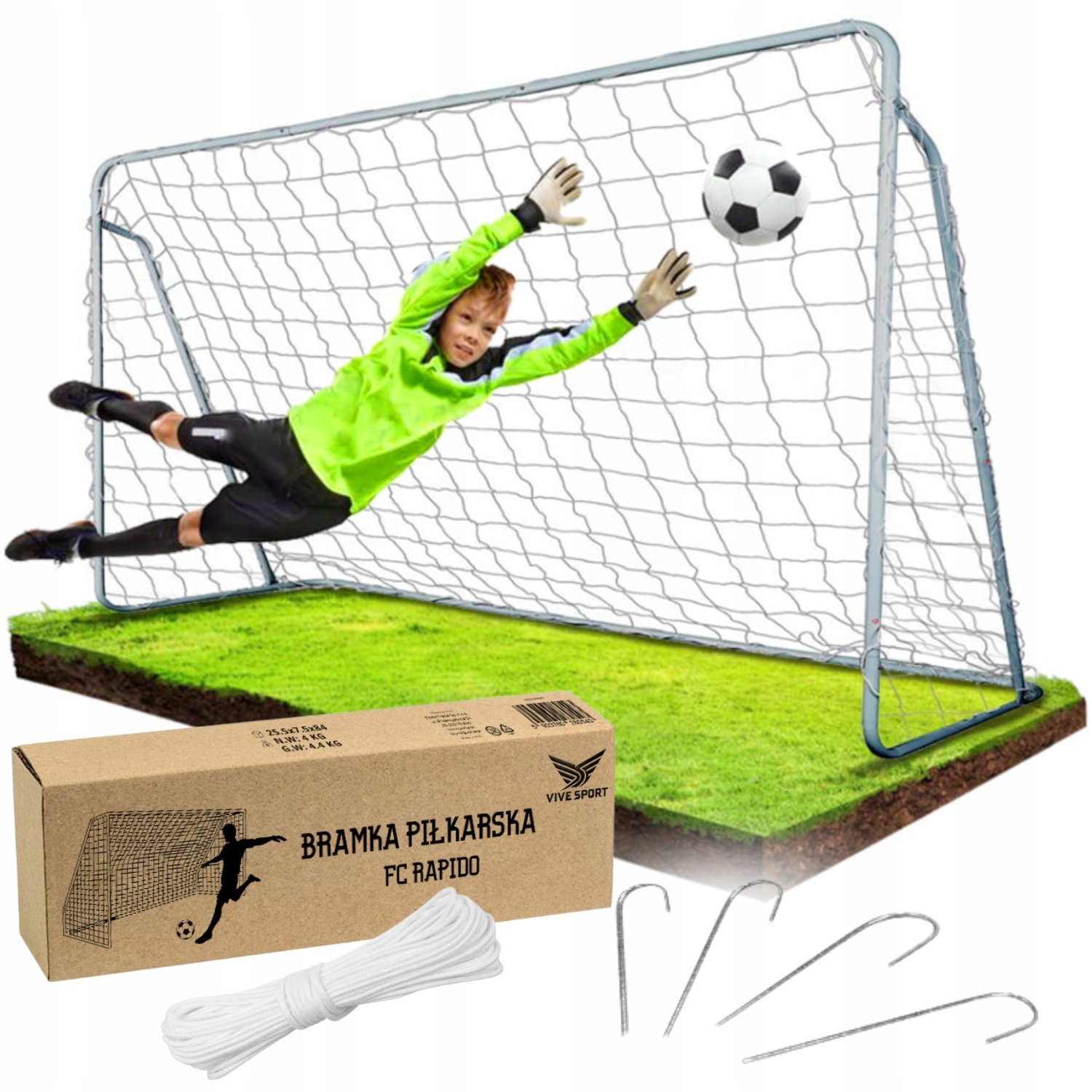 Bramka Do Piłki Nożnej Duża Treningowa Ogrodowa Dla Dzieci Piłkarska Siatka