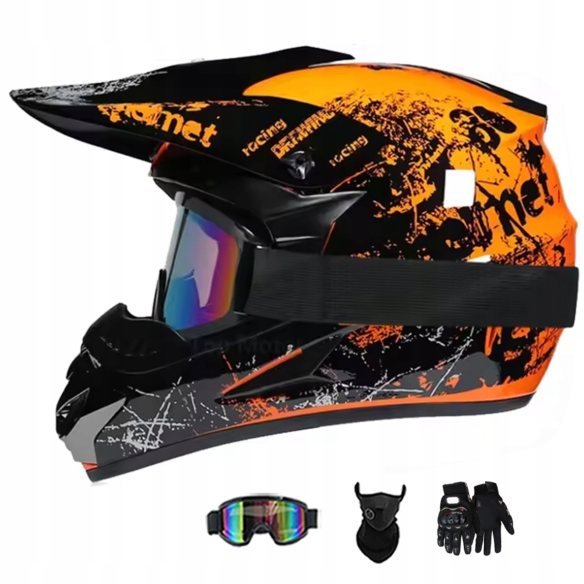 Motocyklová Přilba Lehká Enduro Quada Brýle Rukavice Maska M