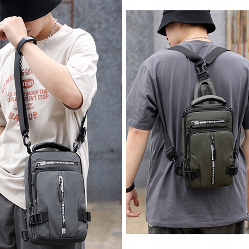 SASZETKA TORBA MĘSKA NERKA PLECAK WODOODPORNY USB Rodzaj na ramię