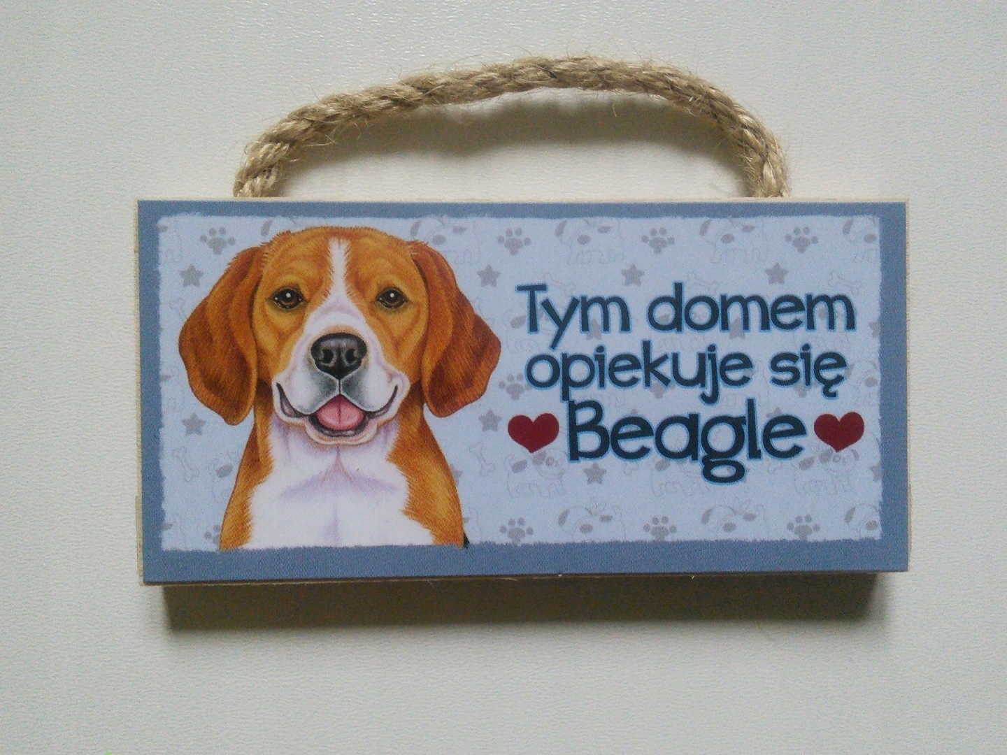 

Tabliczka drewniana z magnesem/motyw Beagle
