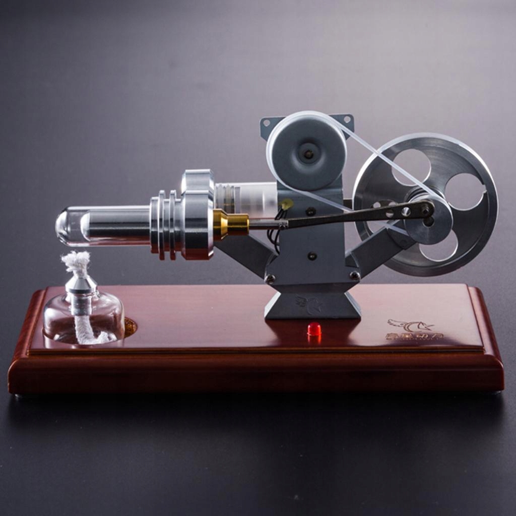 Stainless Steel Stirling Engine Motor Model Electric Generator with LED Wiek dziecka 0 +