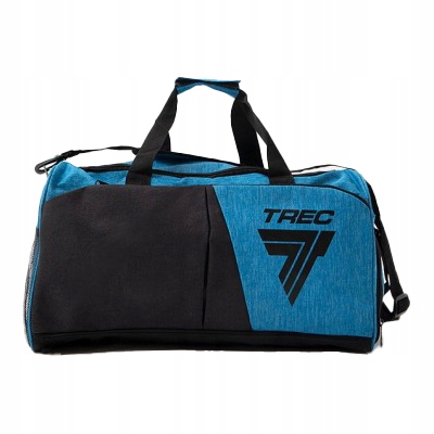 Trec Gym Medium Bag Black & Blue 40l|Czarna Torba Sportowa Na Siłownię