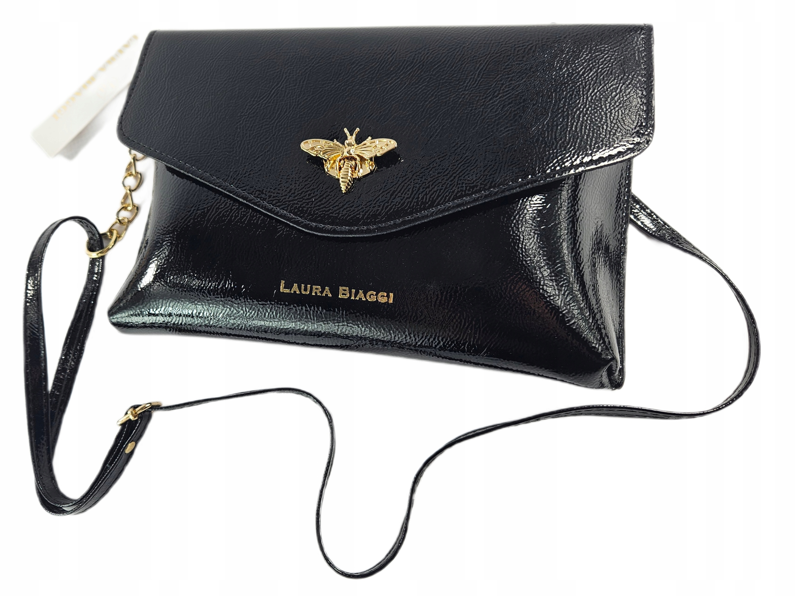 LAURA BIAGGI ELEGANCKA KOPERTÓWKA DAMSKA TOREBKA NA RAMIĘ BIAŁA NA WESELE Kolekcja torebka wieczorowa puzderko