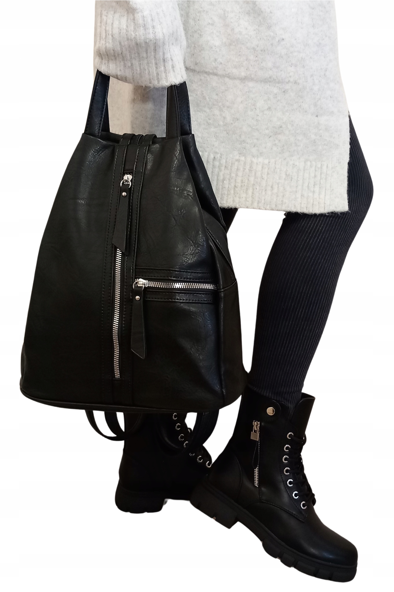 Torebko Plecak Damski Torebka 2W1 Miejska Klasyczna