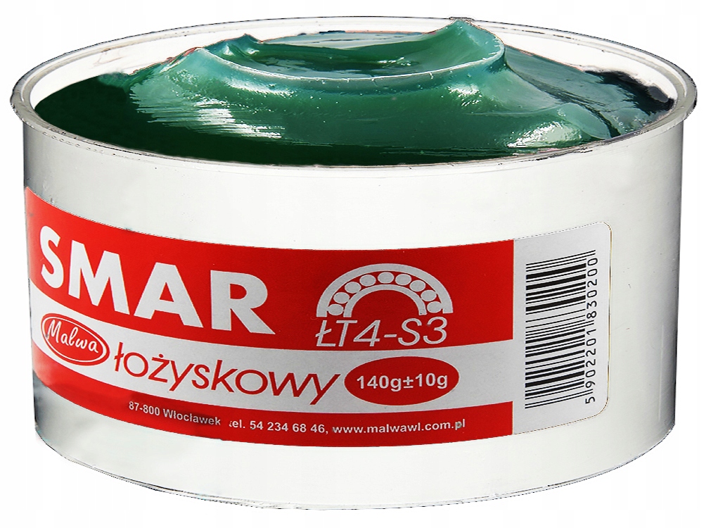 

Smar Łożyskowy Puszka 140g ŁT4-S3 Do Łożysk Malwa