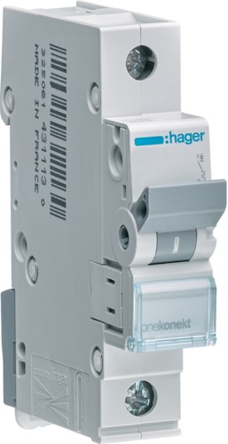 

Hager Wyłącznik Nadprąd Mcb 6kA 1P B 10A MBN110E