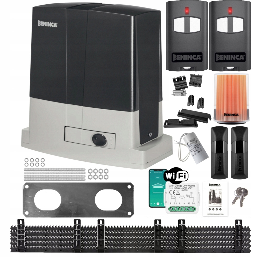 Beninca KBULL8.PM Zestaw do 800kg 2 Pilot Led WiFi Listwa 5m BULL8 Bull 8