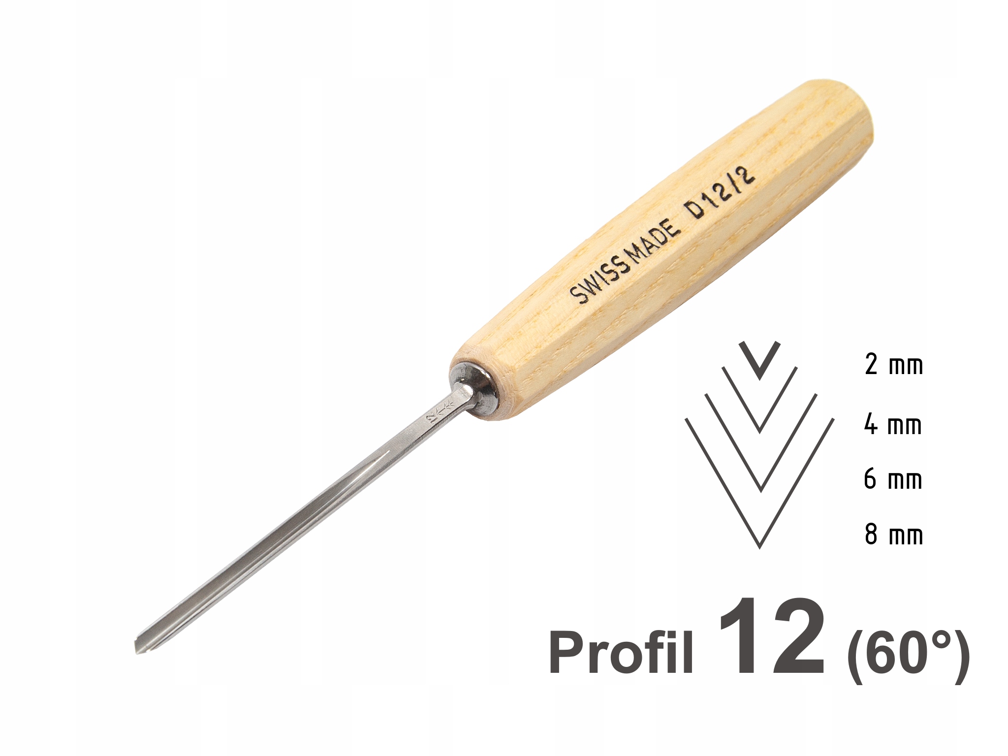 Dłuto Snycerskie "V" kątowe 60° 2 mm Pfeil D12/2