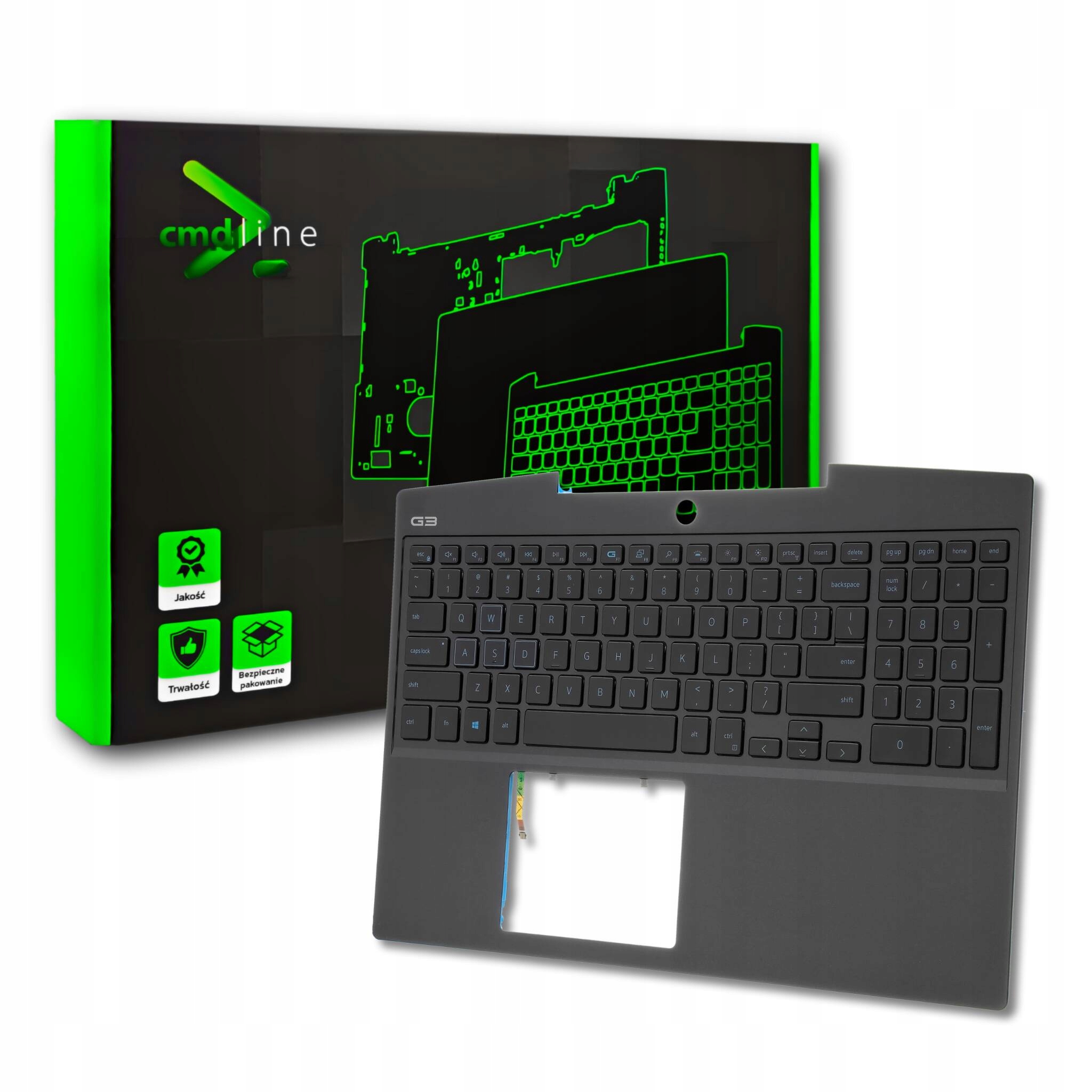 Palmrest Klawiatura Do Dell Inspiron G3 15 3590 P89F Led