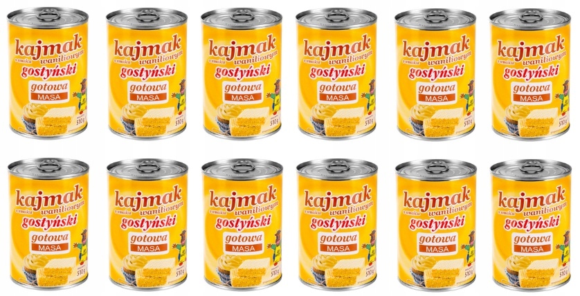 Levně 12 x 510 g Gostyń Kajmak s vanilkovou příchutí gostinská hmota hotová Karton