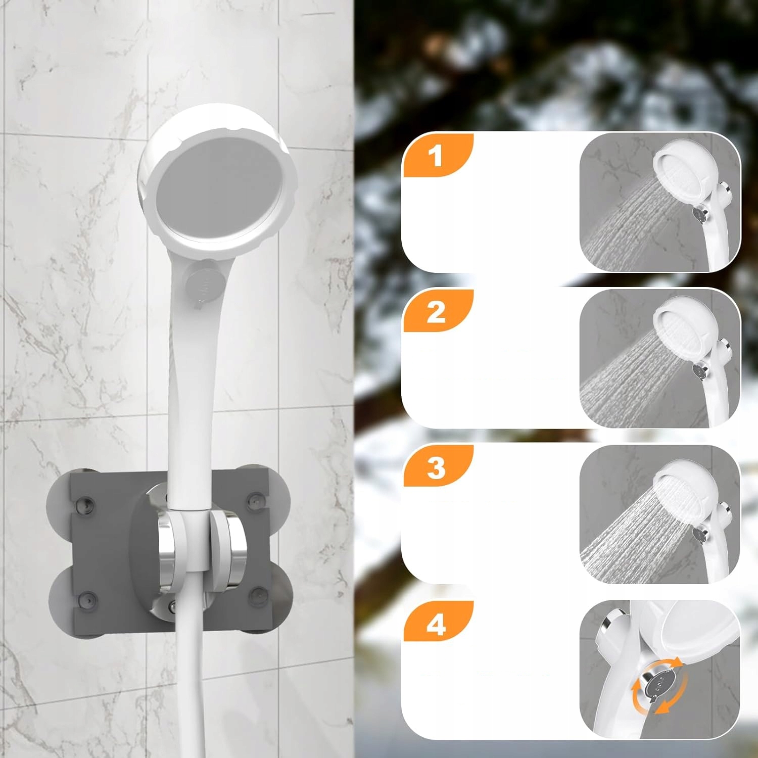 ZEWNĘTRZNA PRZENOŚNA ELEKTRYCZNA POMPKA PRYSZNICOWA USB 3 TRYBY Pojemność inna