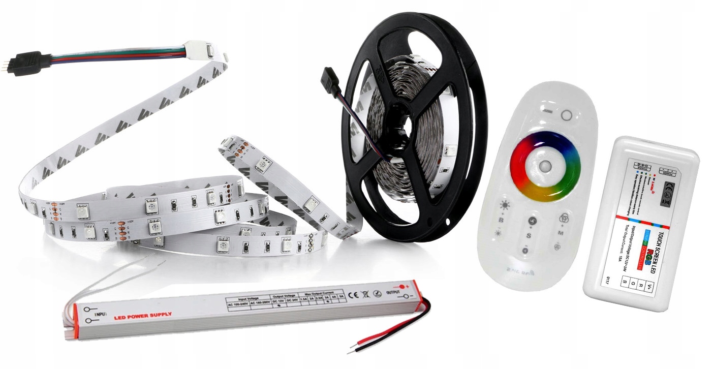 

Zestaw Led Rgb Biały 5050 Taśma 5m Pilot Dotyk