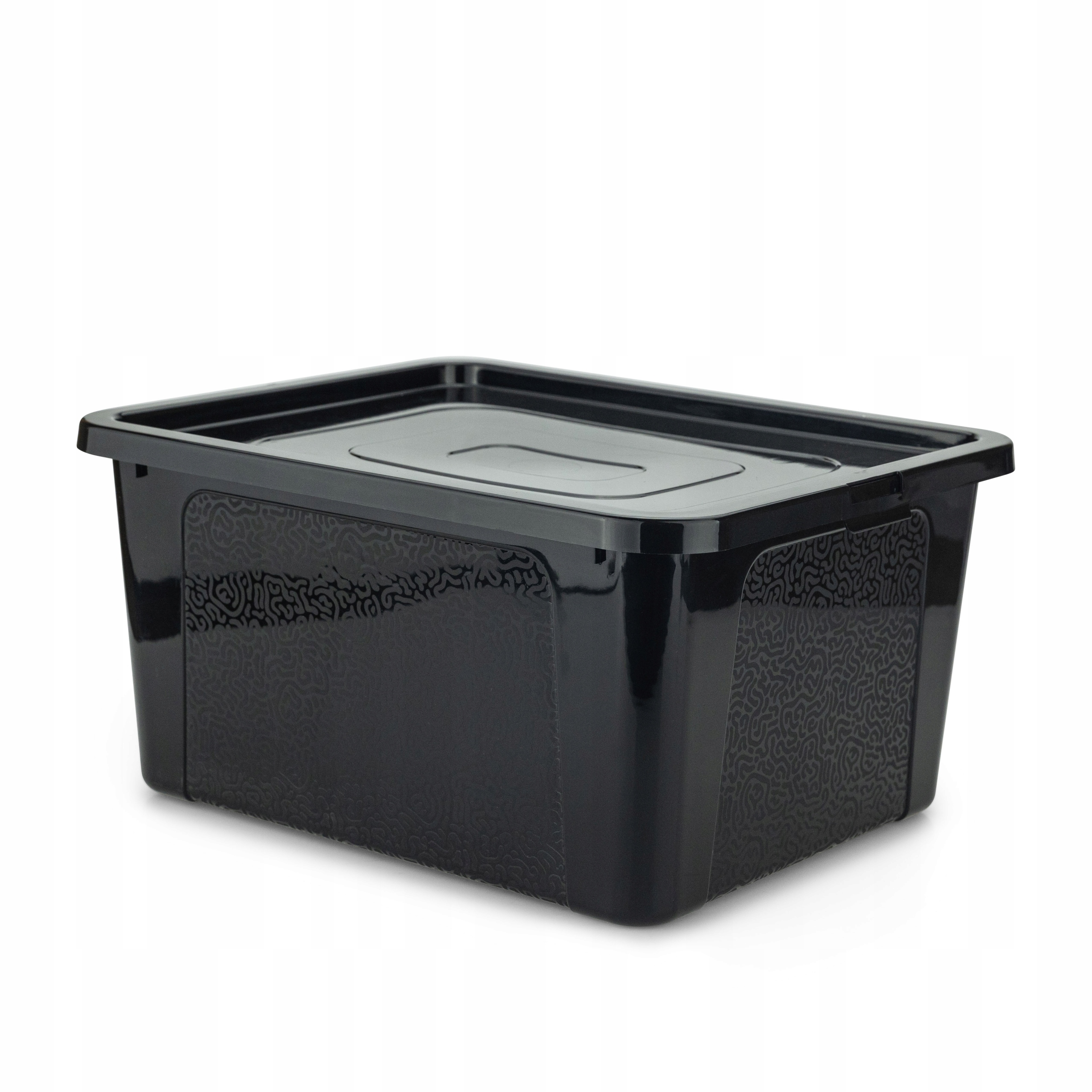 Pojemnik plastikowy 20 l czarna z pokrywą zamykany praktyczny box