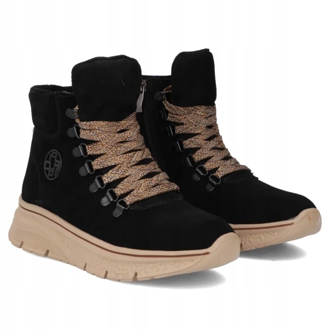 Dámské kotníkové boty DBT7290 Bk černé nubukové boty na platformě 37