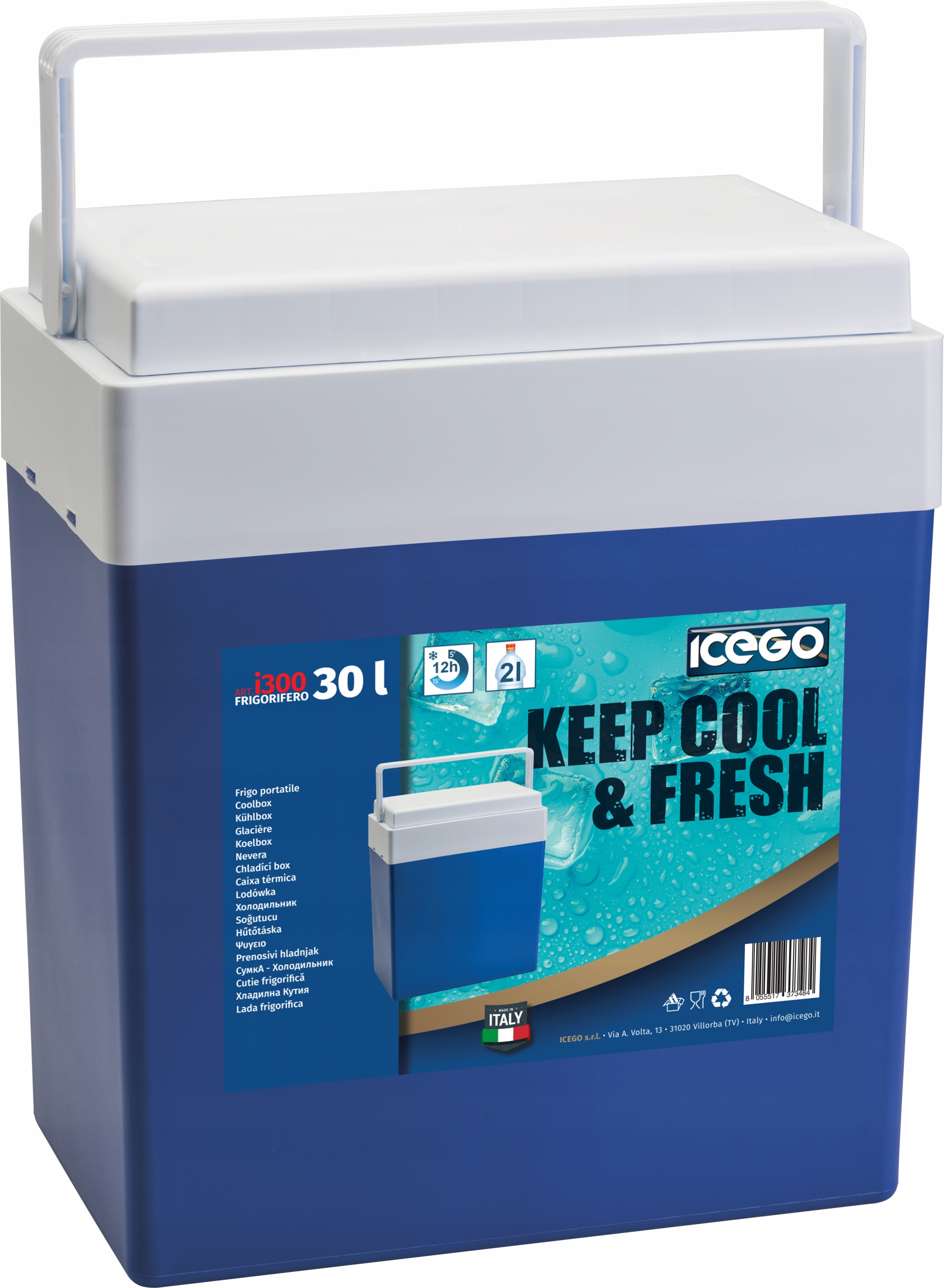 Lodówka samochodowa elektryczna 30L Kamai Icego, zasilanie 12-230V, szara