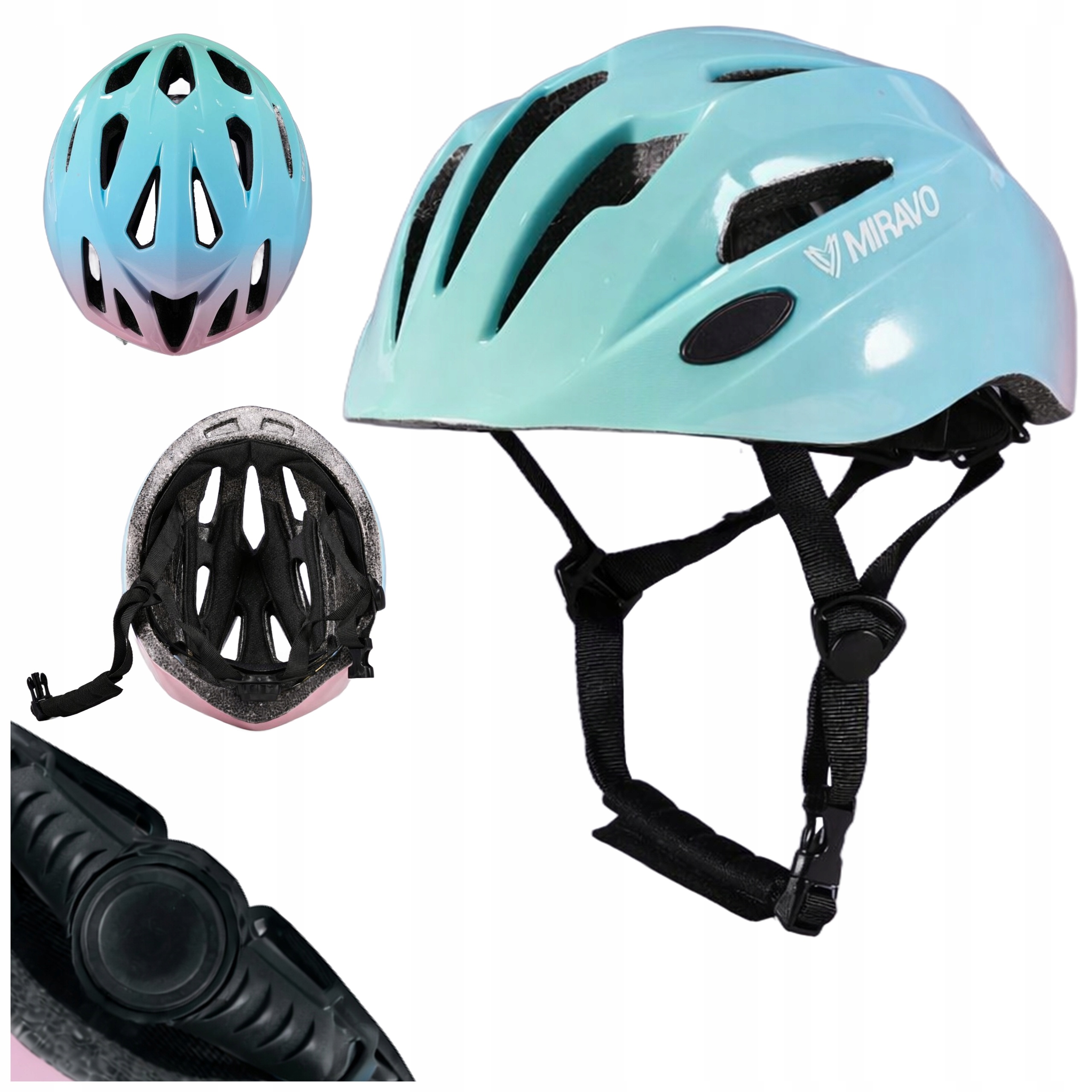 Kask Rowerowy Dziecięcy Hulajnoga Regulowany Rozmiar 52-56 CM S Lekki