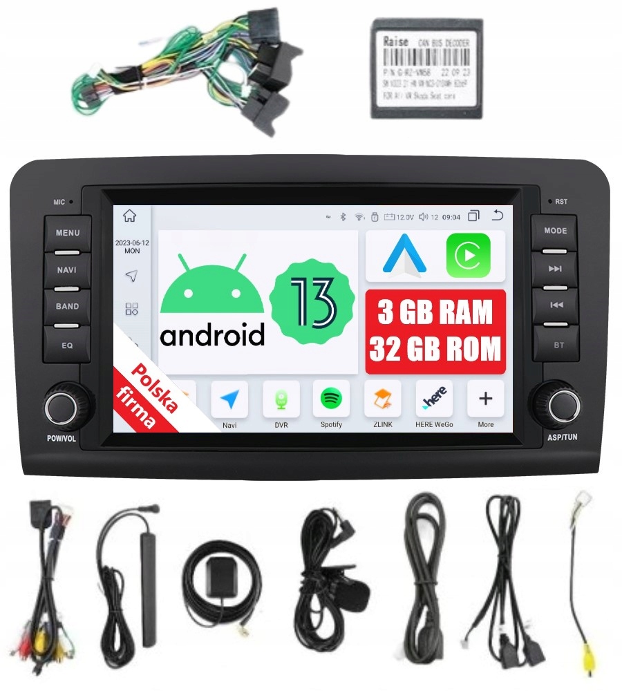 Navigácia Rádio Android Mercedes ML W164 Gl X164 6/128 Gb Dsp Carplay Lte