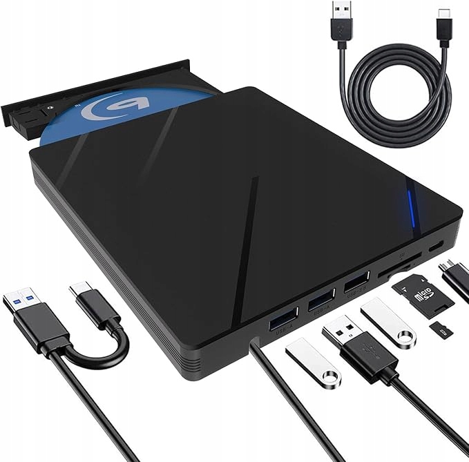 Zewnętrzny napęd Blu-ray 7 w 1 4K Usb Hub DVD