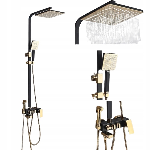 Kúpeľňová sprchová batéria čierno-zlatá