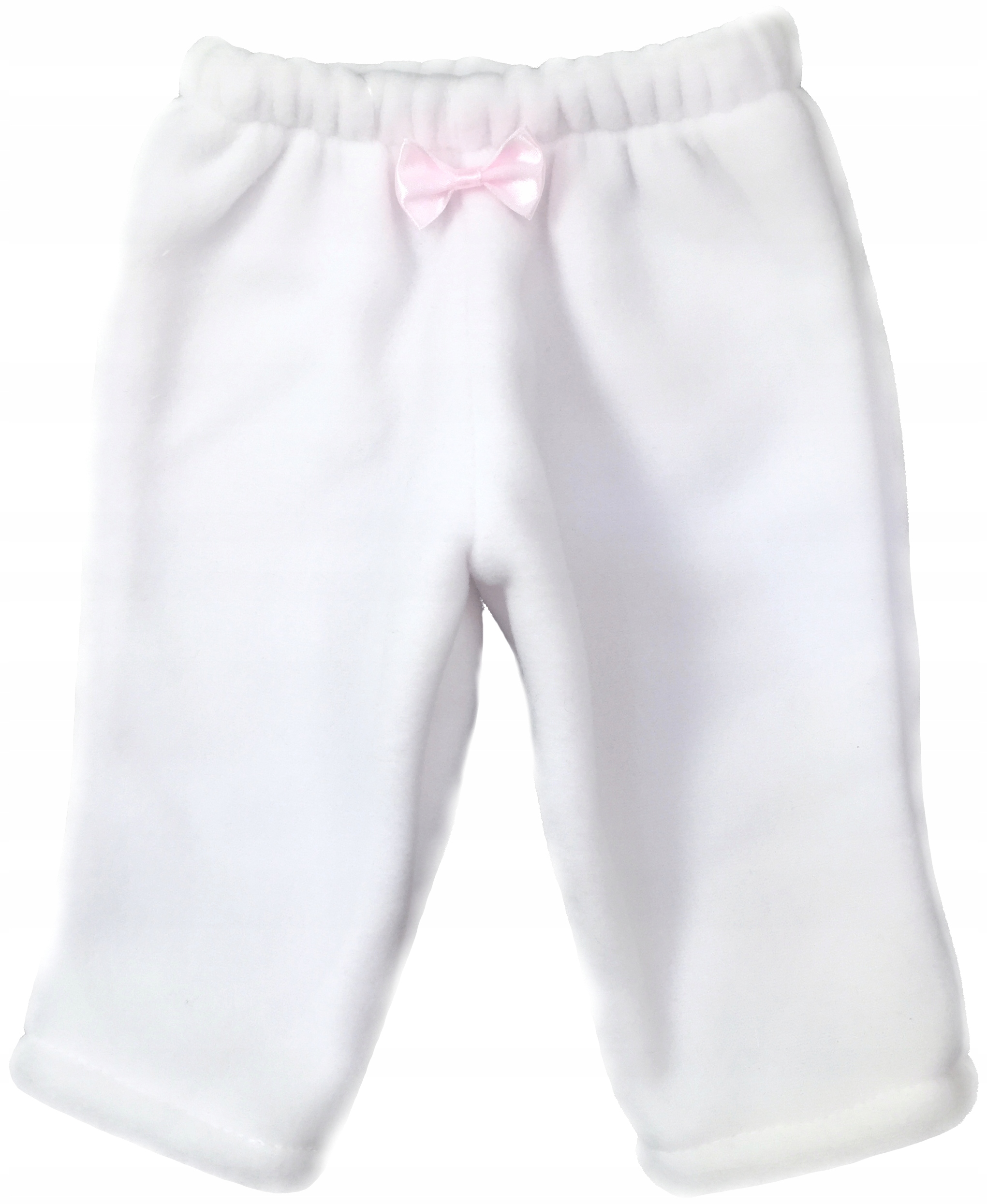 SPODNIE polarowe białe 80 cm podszyte bawełną +9m do Chrztu polar