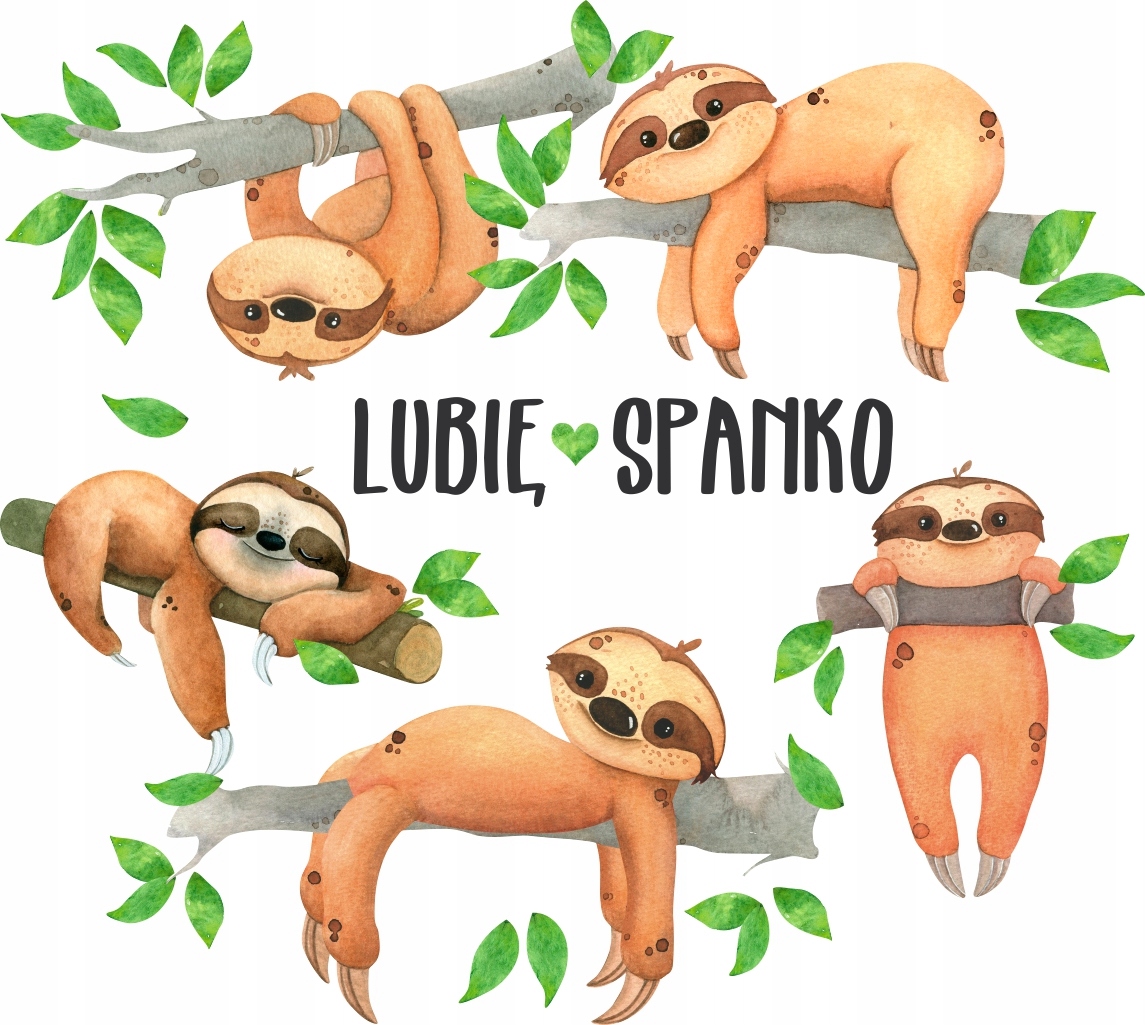 Leniwce Naklejki Na Ścianę Leniwiec 100x200cm LE3