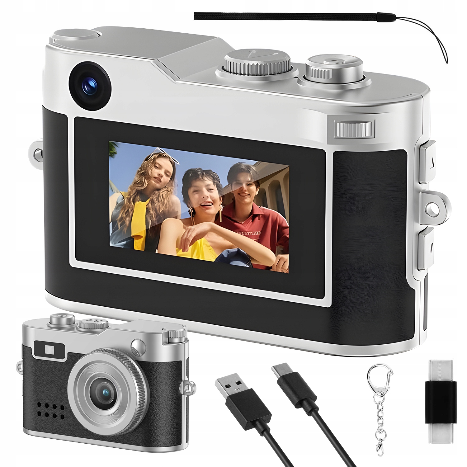 Digitální Kamera Mini 1080P 2MP Přenosná, Lehká Led Obrazovka Pro Telefon