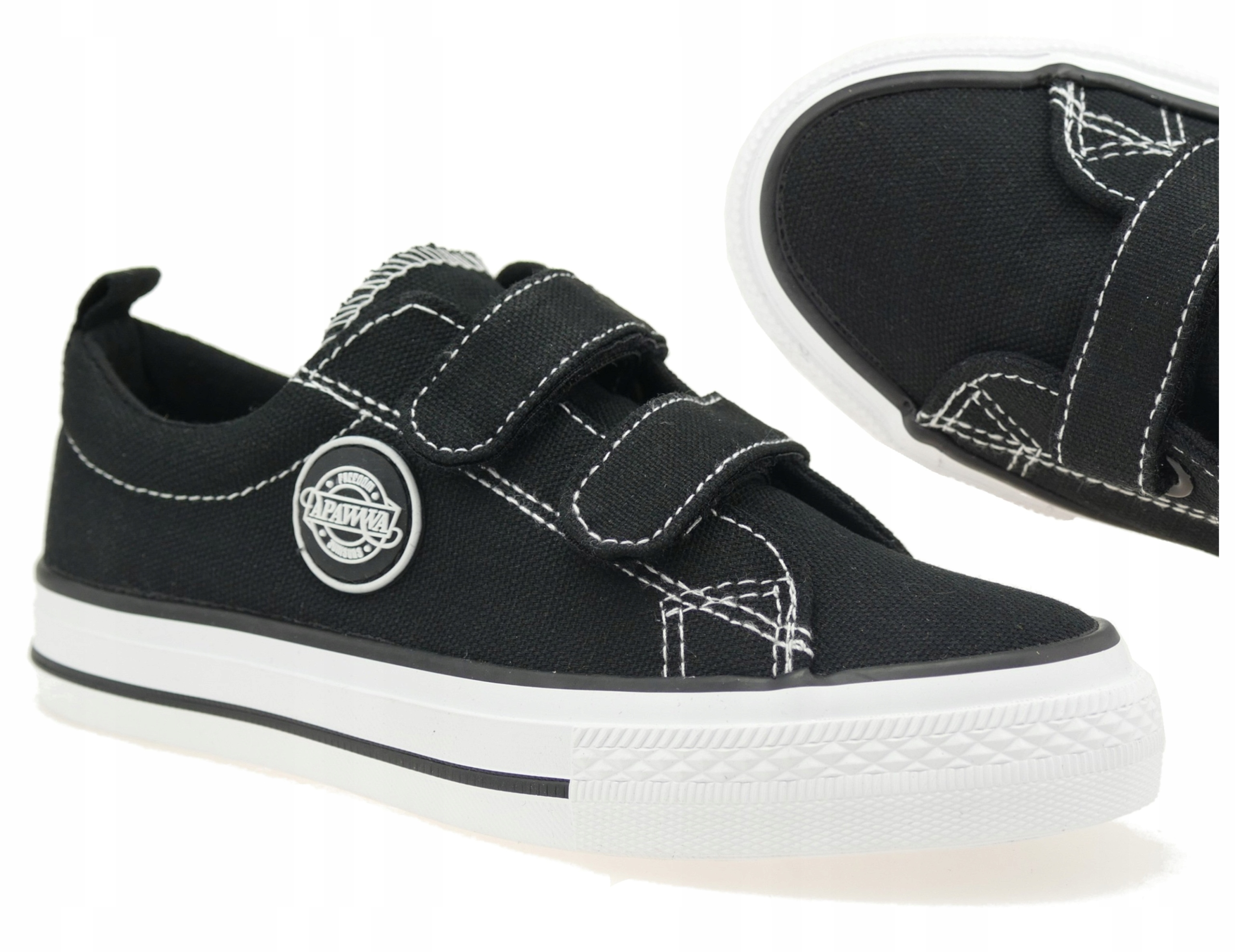 TRAMPKI DZIECIĘCE BUTY SPORTOWE NISKIE TENISÓWKI SZKOLNE NA RZEPY R. 34 Marka Apawwa