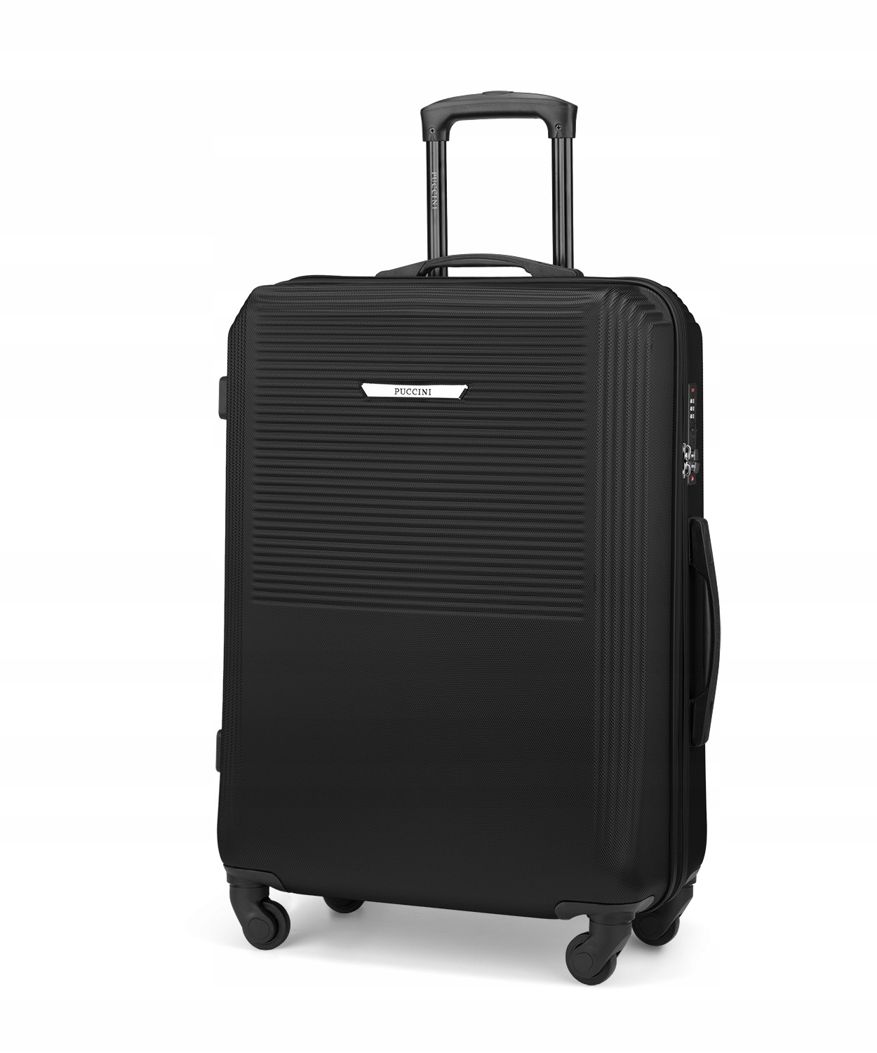 Walizka Średnia Podróżna Na Kółkach Twarda Abs Puccini Czarna ABS025B-1