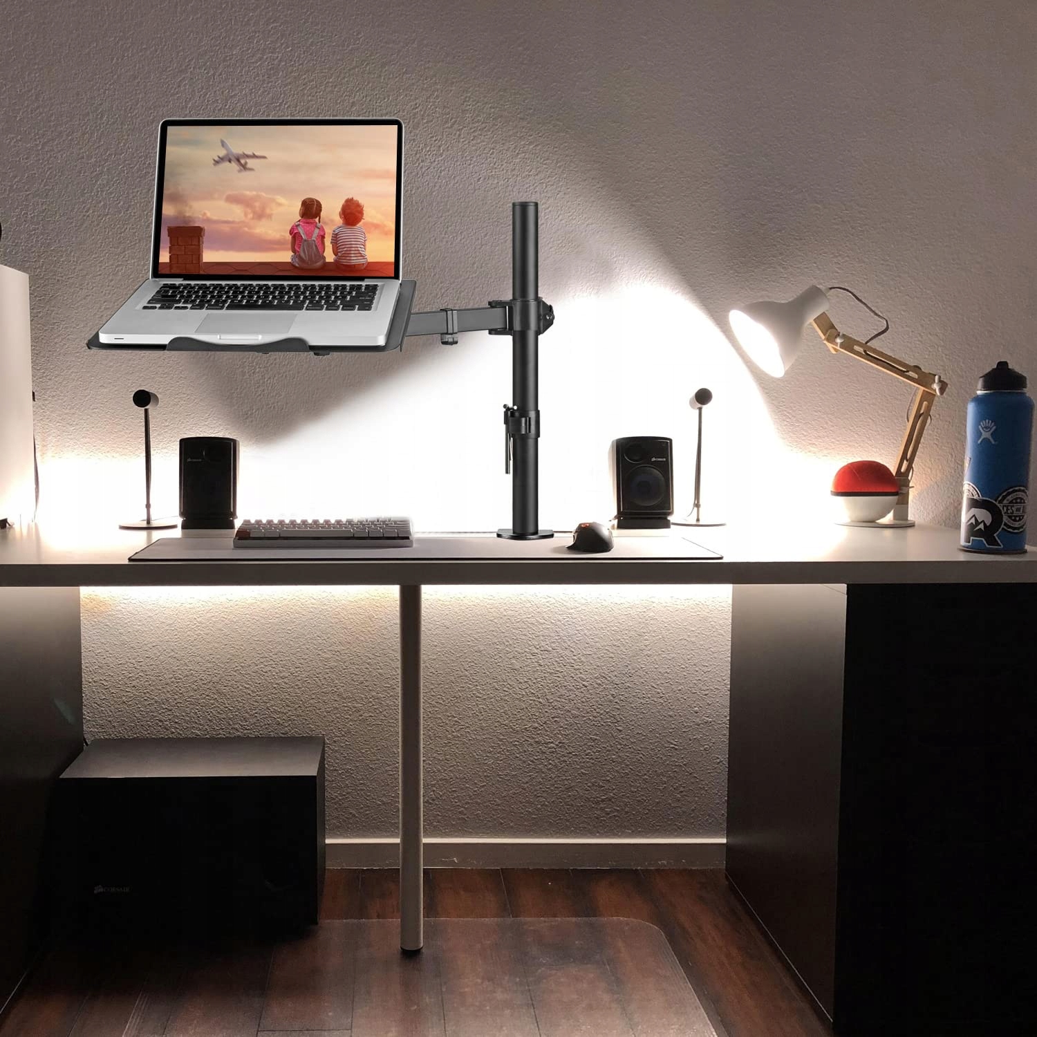 SUPTEK Regulowwane Ramie Do Monitora Z Podstawką Uchwytem Do Laptopa — miniatura 2