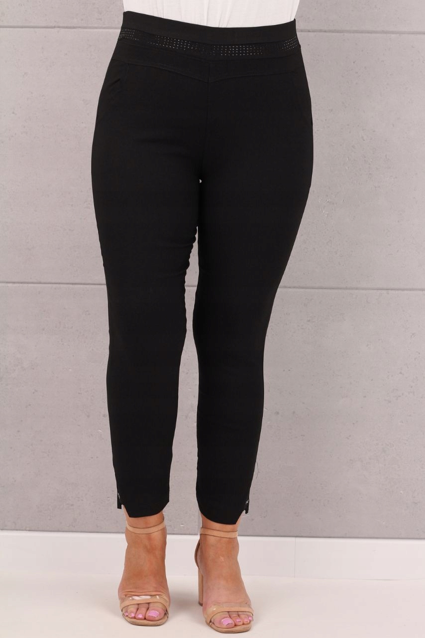 BAWEŁNIANE ELEGANCKIE SPODNIE DUŻE ROZMIARY WYSOKI STAN WIZYTOWE KLASYCZNE Rozmiar 46/48