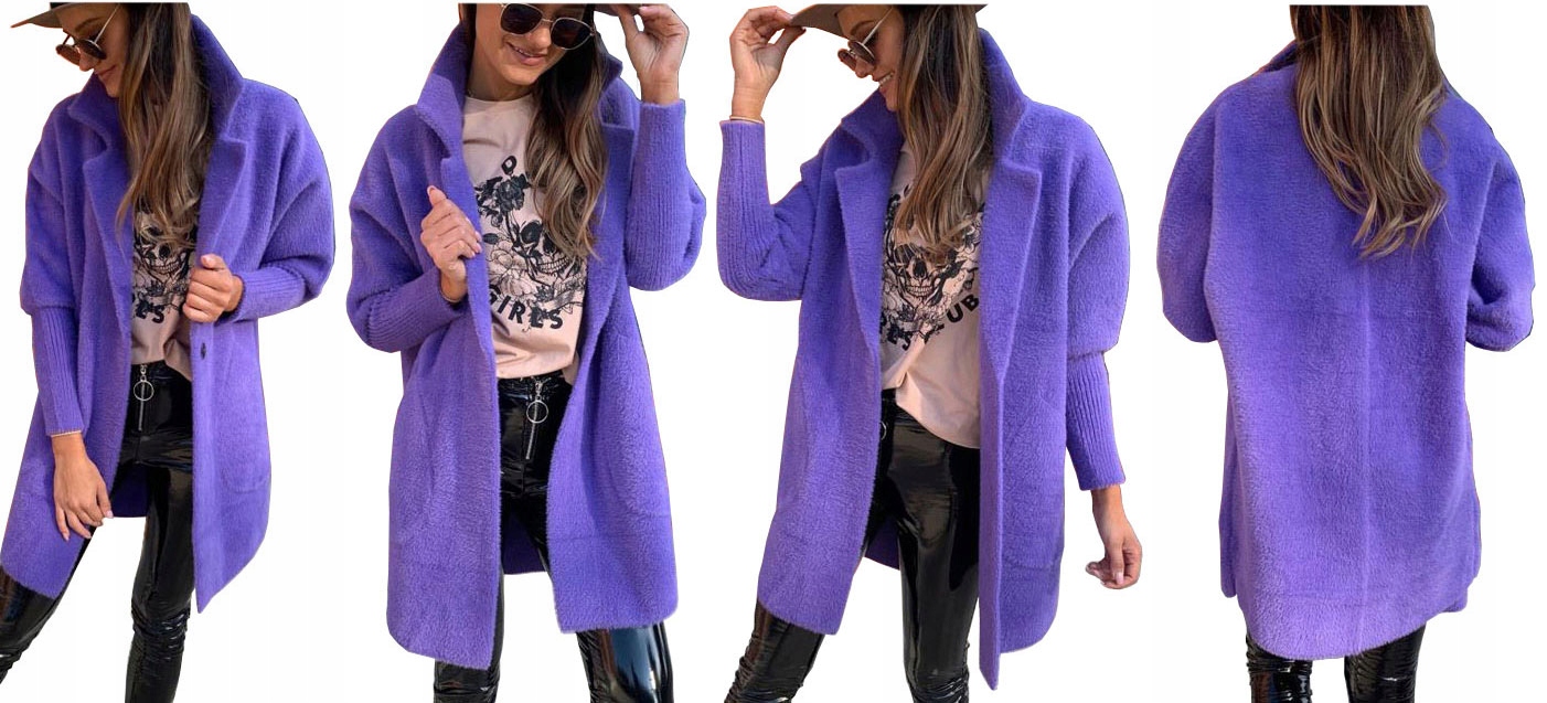 

Płaszcz Alpaka Długi Płaszczyk Wełna Kurtka XL