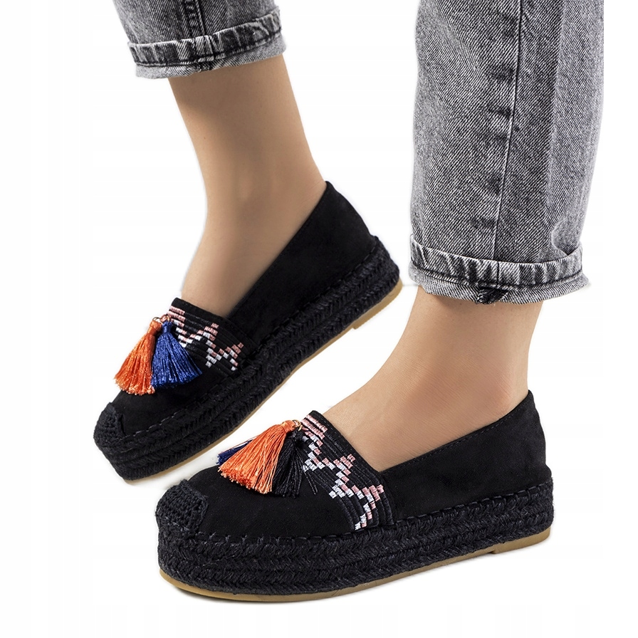 

Czarne espadryle na platformie Pisquid r.40