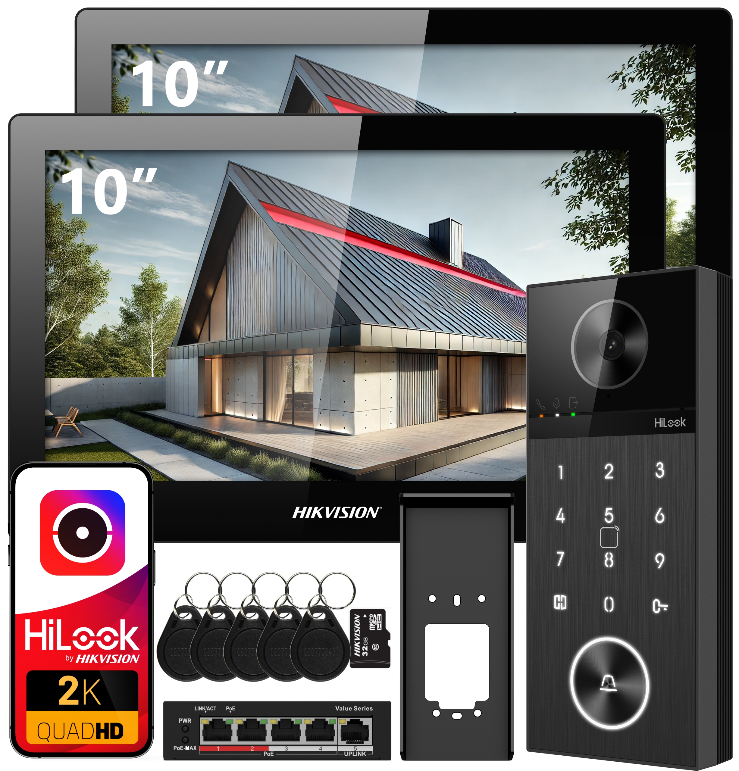 WiFi Videovrátnik s 2x 10" LCD displejom HiLook od Hikvision IP-VIS-PRO-K/2-Monitory