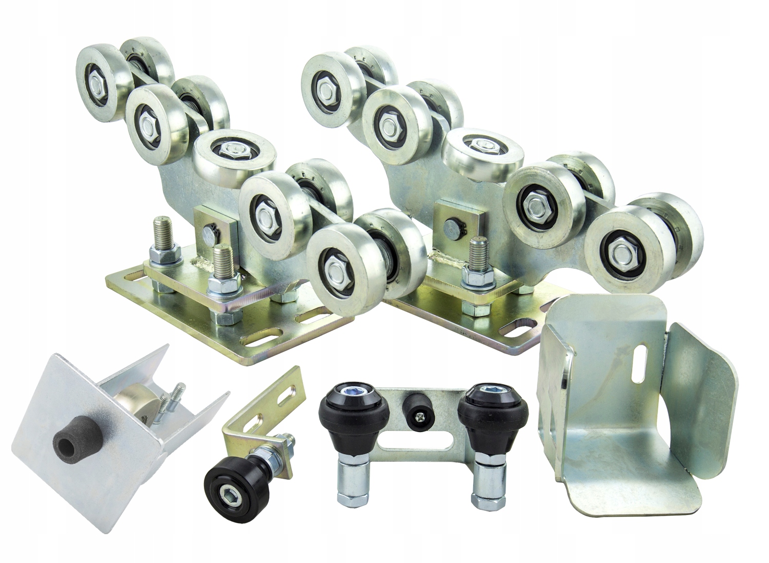 FULL ZESTAW wózek wózki rolki do bramy przesuwnej 80x80 , WÓZEK 9 ROLKOWY