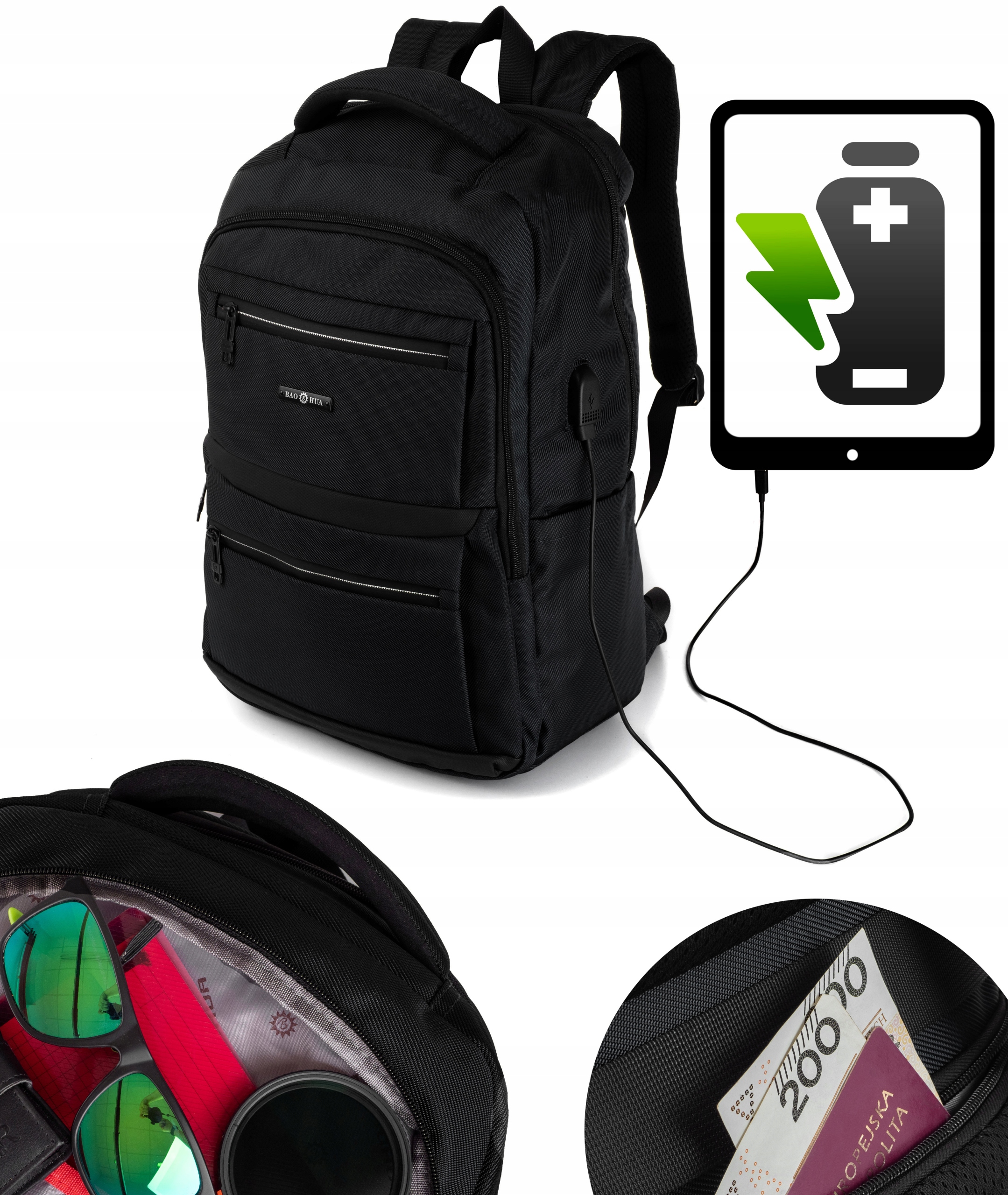 Rgl Pojemny plecak miejski podróżny na laptopa turystyczny