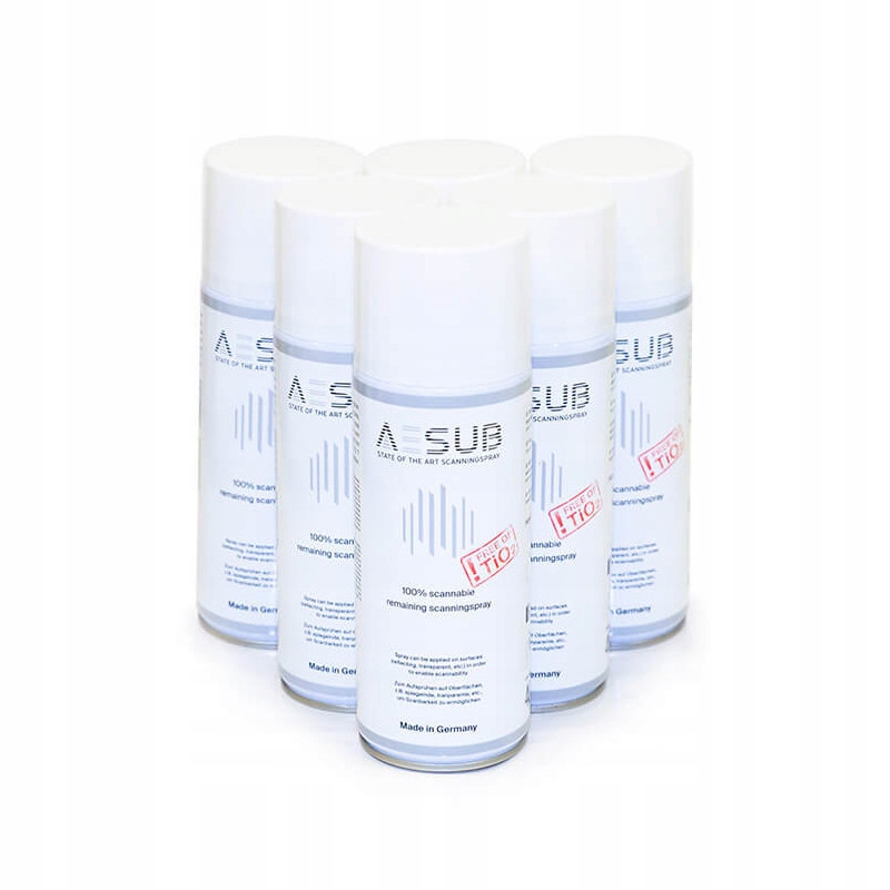 Spray Aesub White 400ml 3 szt do skanowania 3D Trwały Matujący