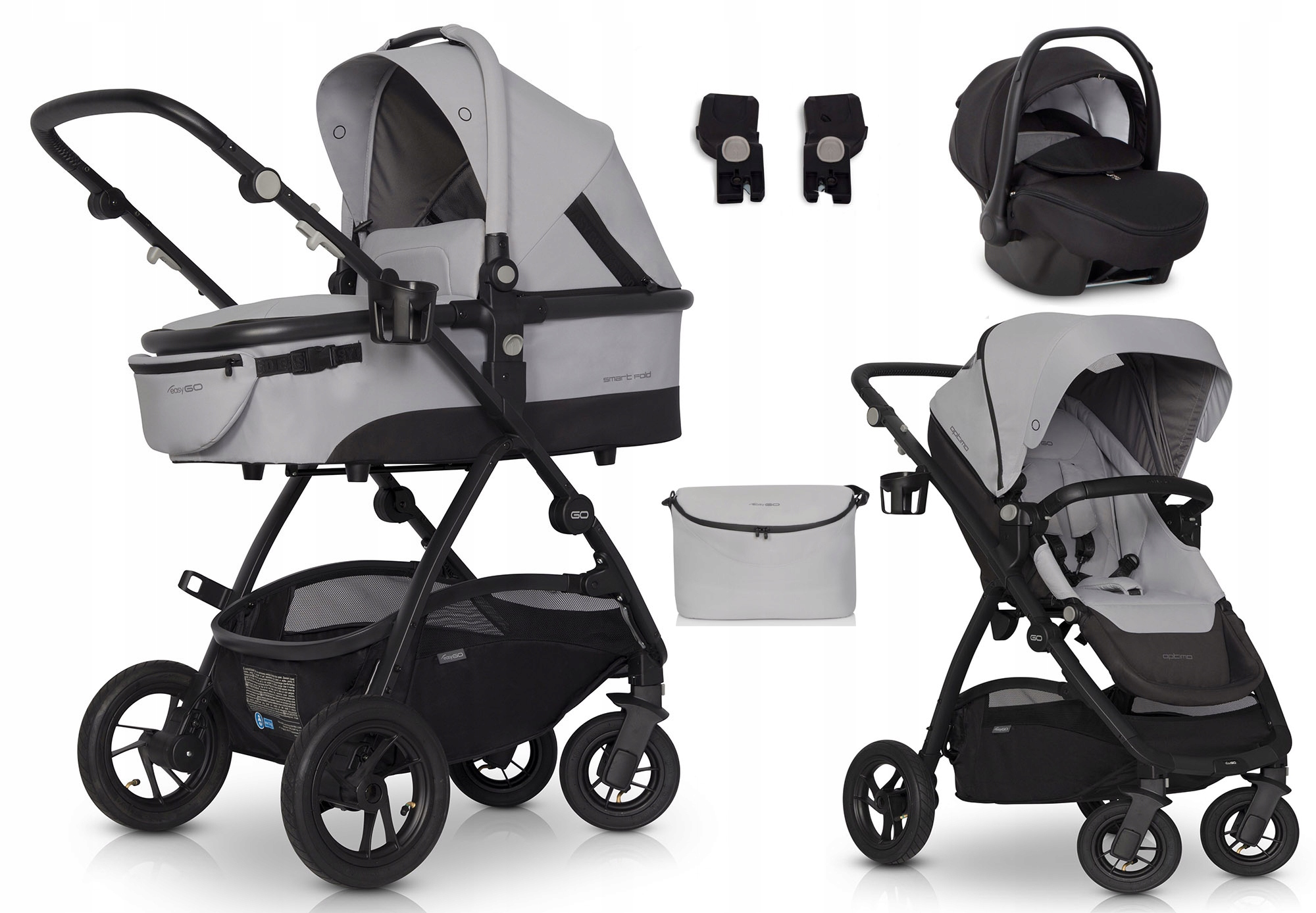 WÓZEK OPTIMO AIR EASY GO KITE 3w1 TORBA PEARL