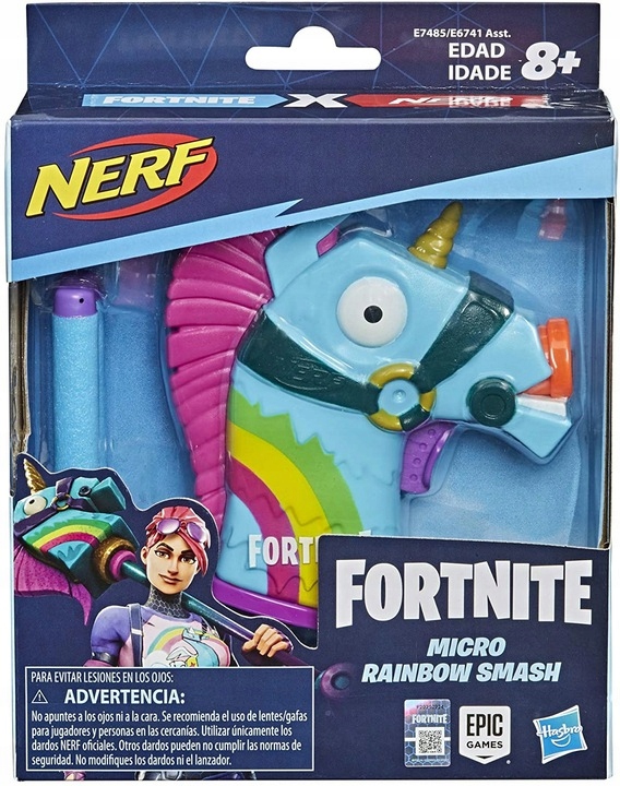 

Nerf Fortnite Pistolet Wyrzutnia Rainbow Smash
