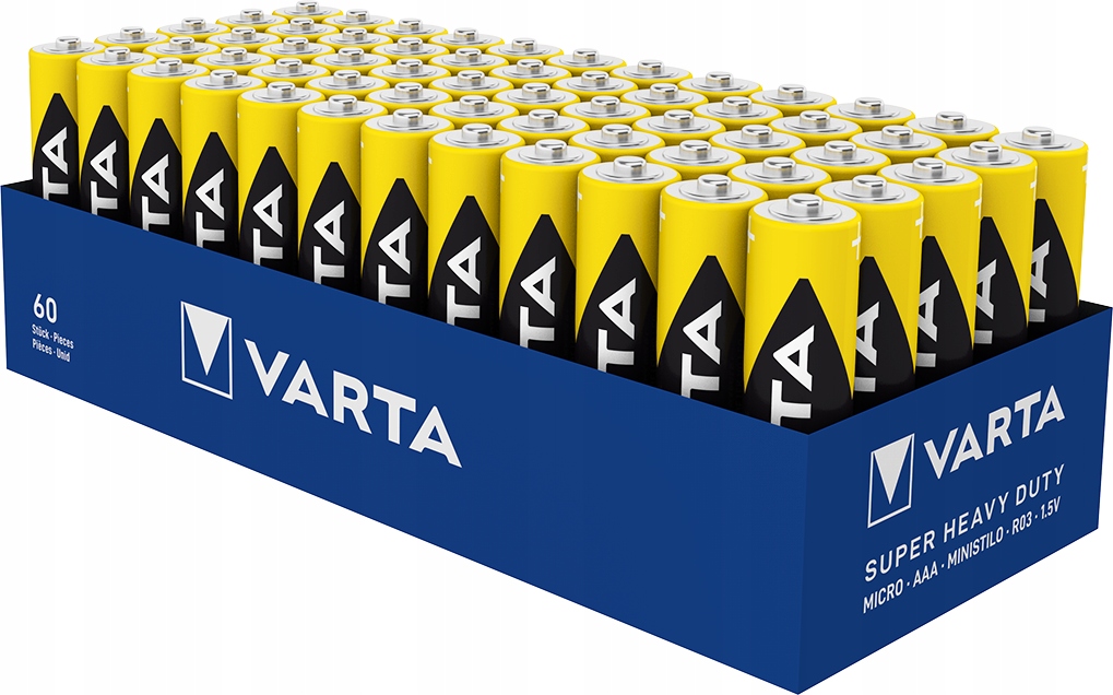 

60X Varta Bateria Superlife AAA/R3 Cynkowa