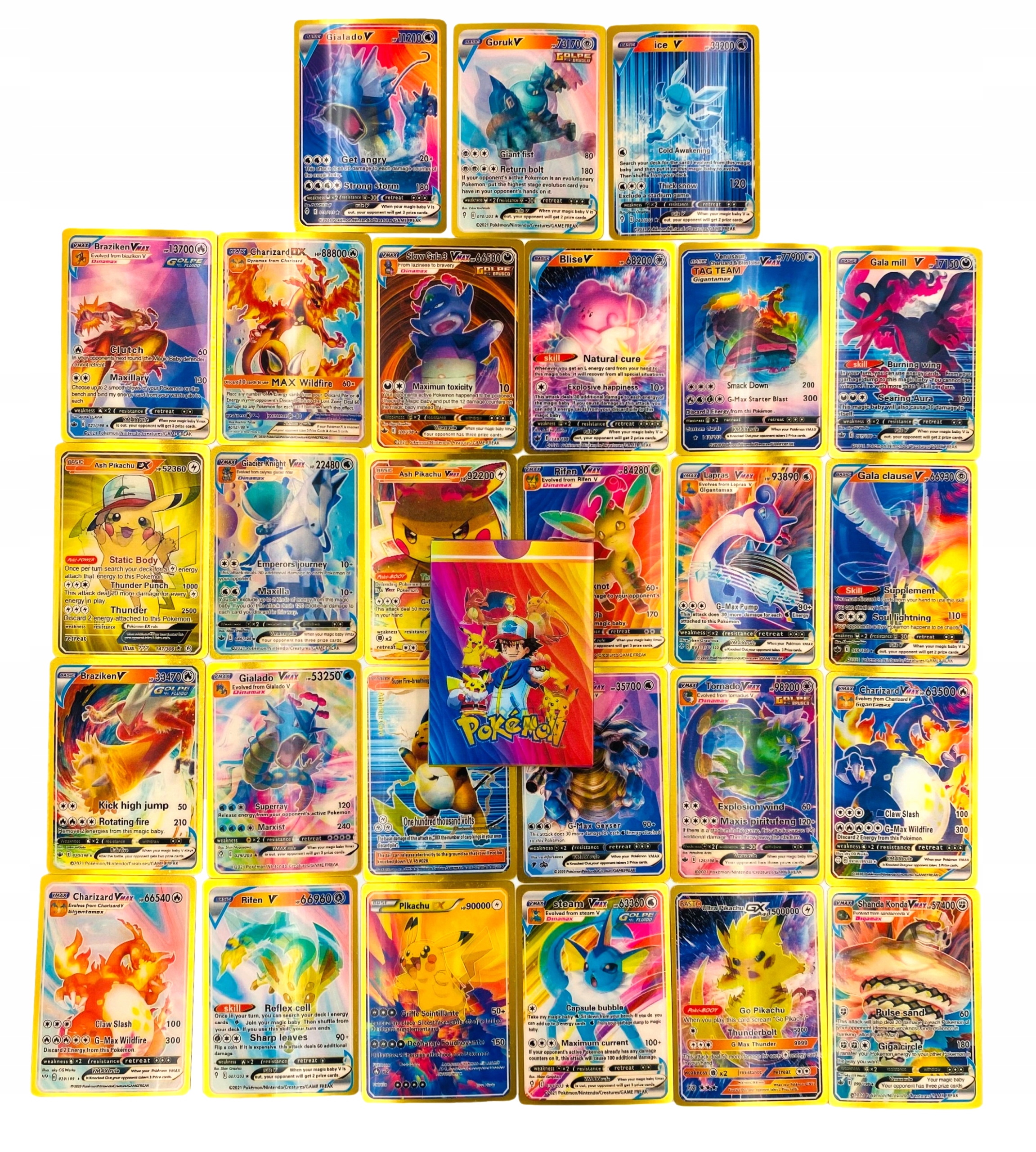 

Kolorowe Karty Pokemon 3D Kolekcjonerskie 27SZT
