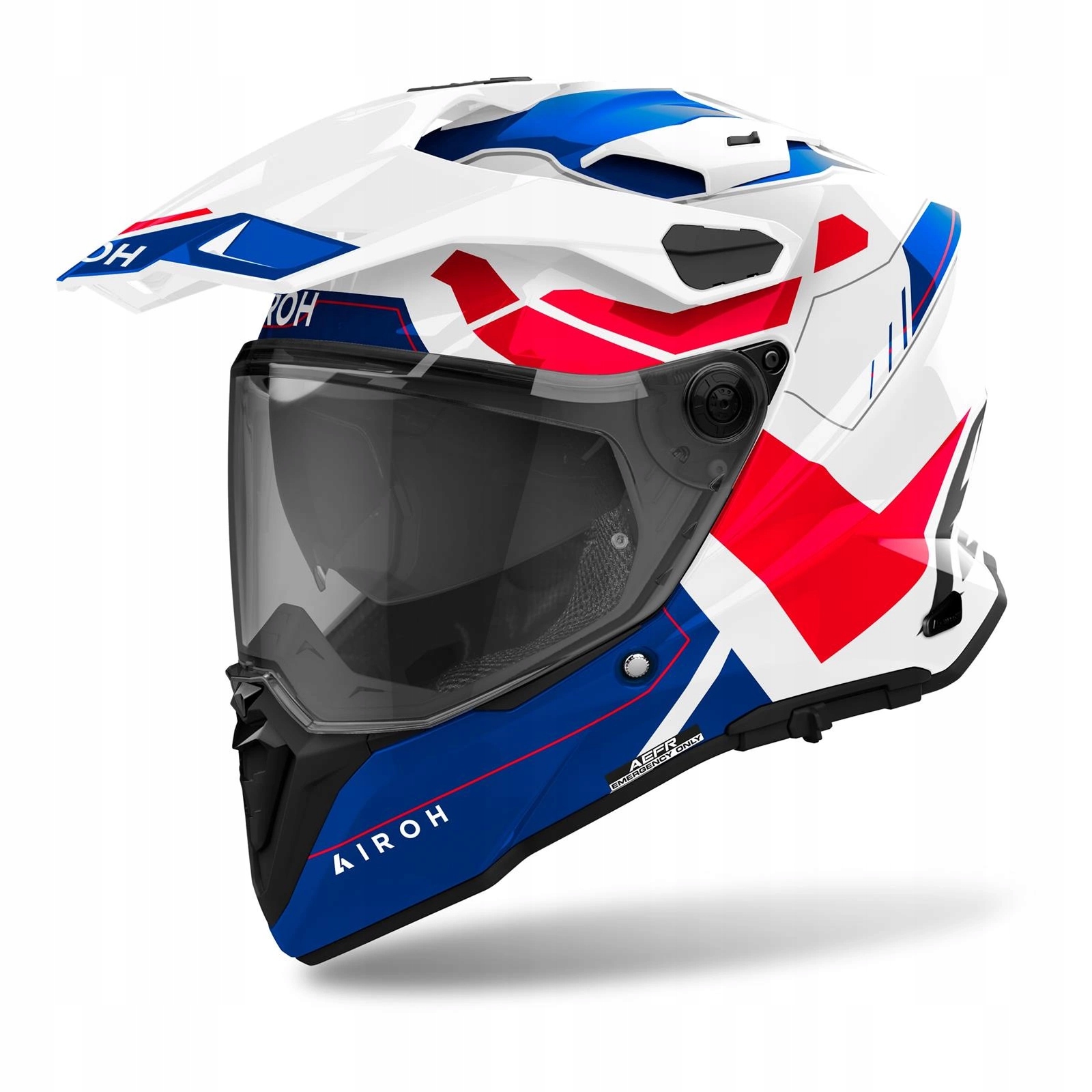 Motocyklová Prilba Cross Enduro Airoh Commander 2 Reveal Blue Red Gloss