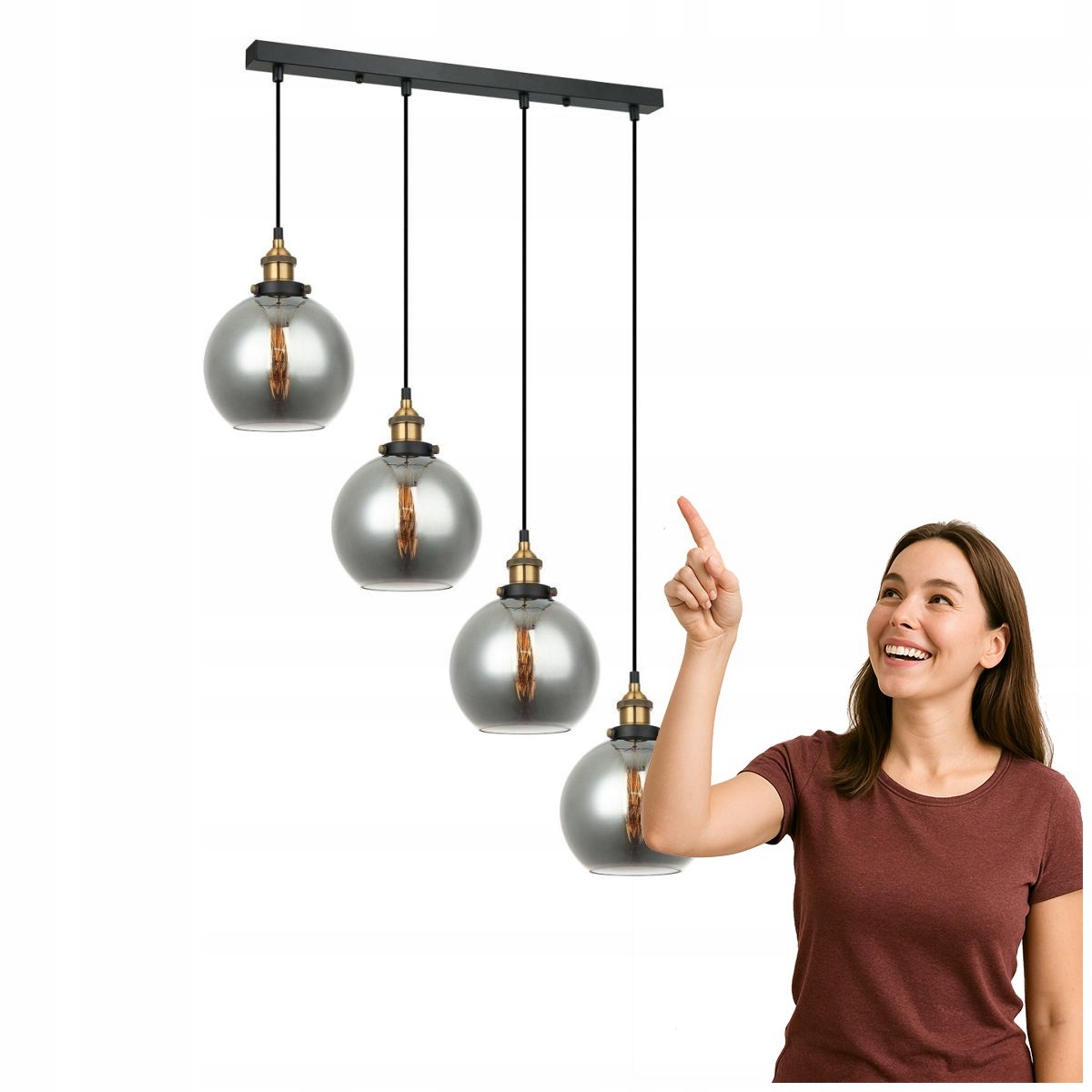 Závesná lampa Cardena MDM-4330/4 Gd+sg Italux